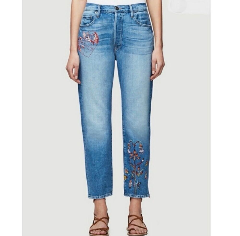 FRAME x Sasha Pivovarova Limited Edition Embroidered Jeans